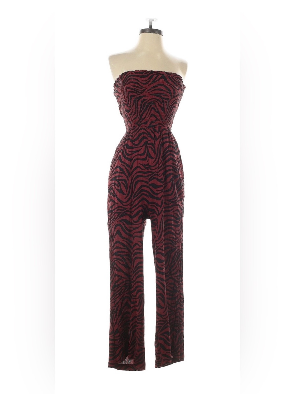 🦋2 For $50🦋Strapless Red Zebra-Print Jumpsuit